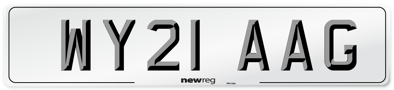 WY21 AAG Number Plate from New Reg